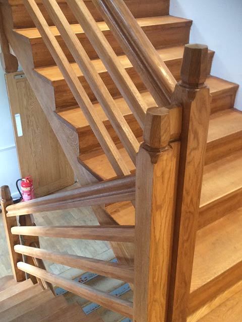 Hand-made woode staircase by Hollingbury Joinery Ltd Brighton